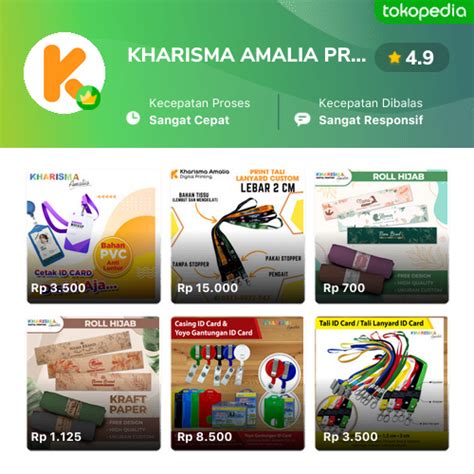 Toko KHARISMA AMALIA PRINTING BEKASI Online Produk Lengkap Harga