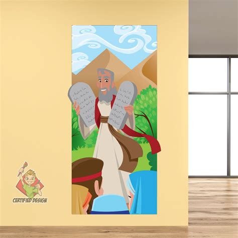 Moses Ten Commandments Wall Decal, Bible Story Wall Decal, Kids Wall ...