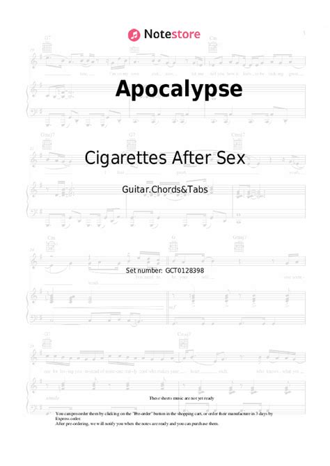 Apocalypse Chords And Tabs Cigarettes After Sex In Note Store Guitar Chords Tabs SKU