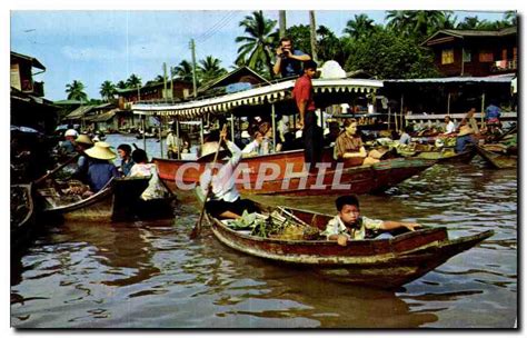 Carte Postale Semi Moderne Thailand Thailand Wat Sai Floating Market