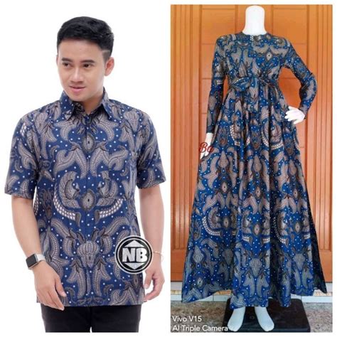 Jual BAJU BATIK COUPLE MODERN SARIMBIT BATIK COUPLE GAMIS BATIK COUPEL