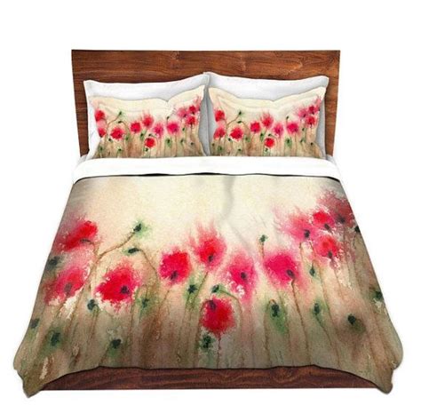 Poppies Duvet Cover Nature Modern Bedding Twin Queen Or Etsy Uk