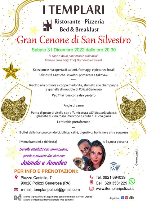 Menu Gran Cenone Di San Silvestro