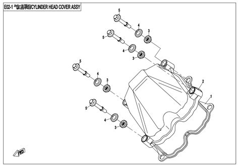 Diagram 2020 CFMoto UFORCE 500 CF500UU CYLINDER HEAD COVER ASSY E02