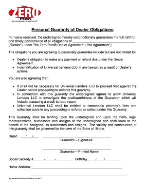 Fillable Online Agreement Personal Guaranty V Docx Fax Email Print