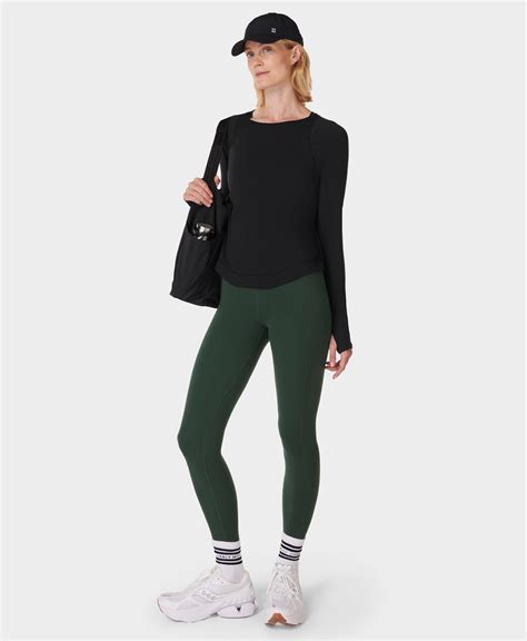 Breathe Easy Running Long Sleeve Top - Black | Women's Base Layers ...