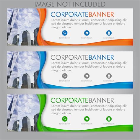 Corporate Banner Set Premium Vector