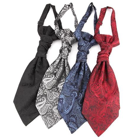 Linbaiway Men S Wedding Paisley Neckties For Mens Cravat Ascot Self Tie