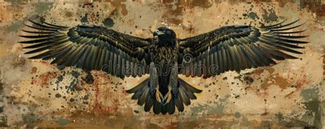 A Bold Military Banner Featuring An Eagle With Outstretched Wings Over