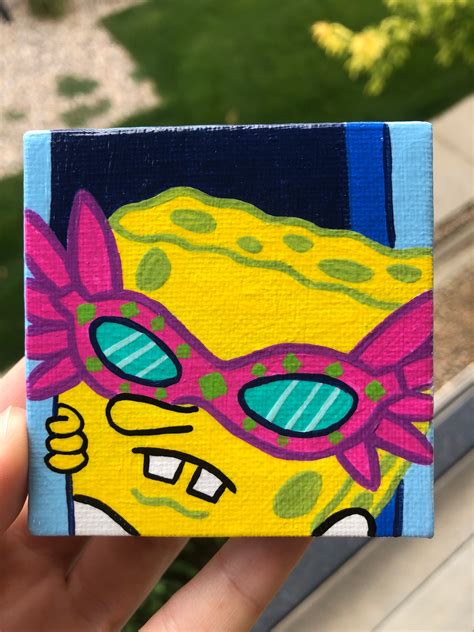 Mini Lienzo Pintura Bob Esponja Etsy España