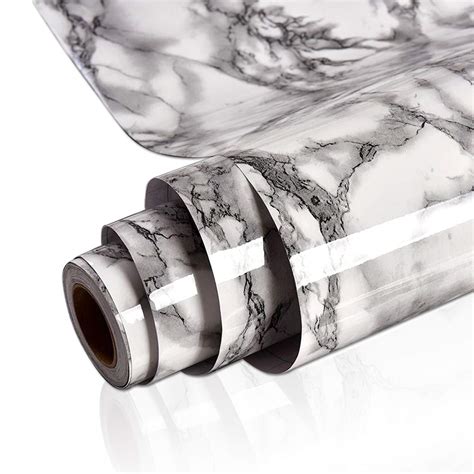 Buy Yenhome 24 X 118 Landscape White Faux Marble Counter Top Covers Peel And Stick Wallpaper