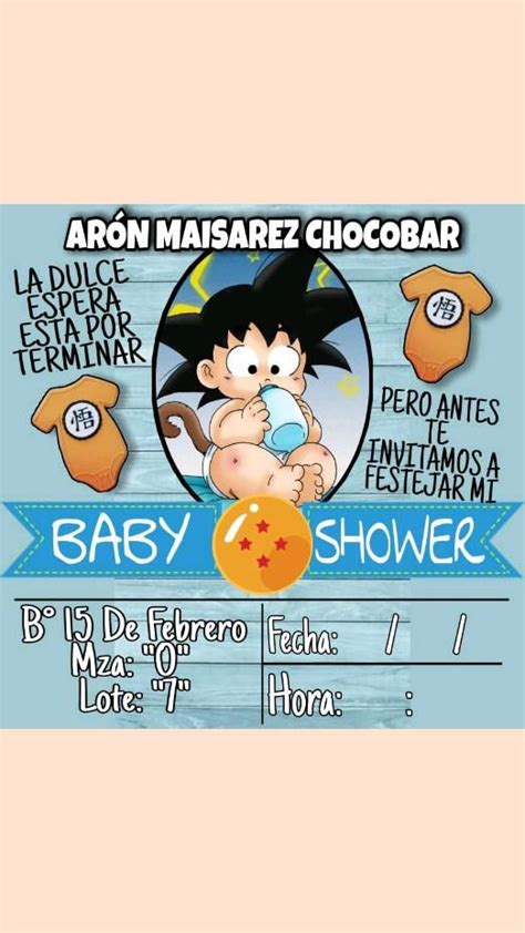 Tarjeta De Invitaci N Goku Bebe Baby Shower Tarjetas De Invitaci N