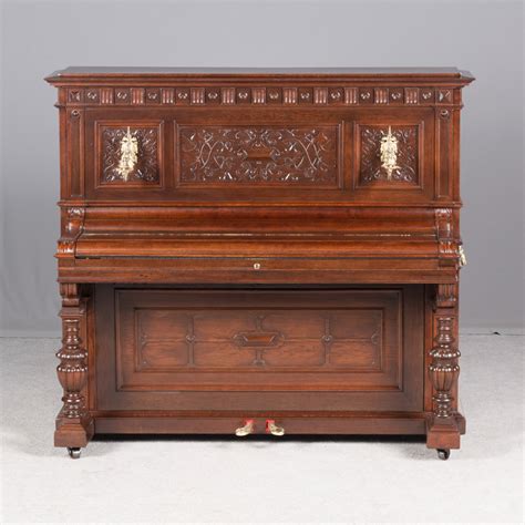 F Schilling Victorian Carved Upright Piano Antique Piano Shop