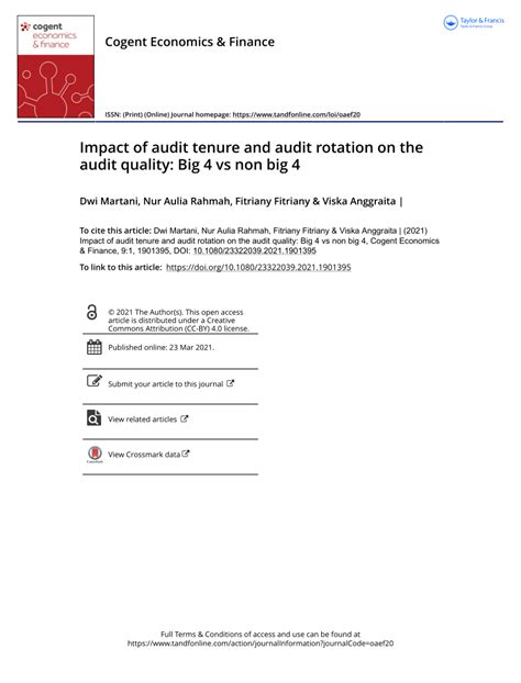 Pdf Impact Of Audit Tenure And Audit Rotation On The Audit Quality