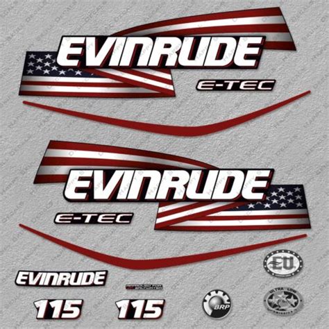 Evinrude 115 Hp Etec 2007 2017 Usa Flag Graphite Cowl Outboard Engine