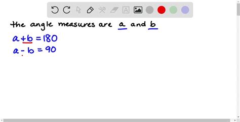 SOLVED Angles A And B Are Complementary Angles Determine The Measures