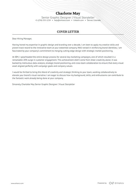 13 Professional Designer Cover Letter Examples And Template For 2025 Enhancv