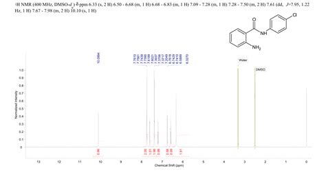 2 AMINO N 4 CHLORO PHENYL BENZAMIDE 4943 86 6 1H NMR Spectrum