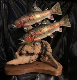 Double Rainbow Trout Sculpture Trout Sculptures By Marc Demott