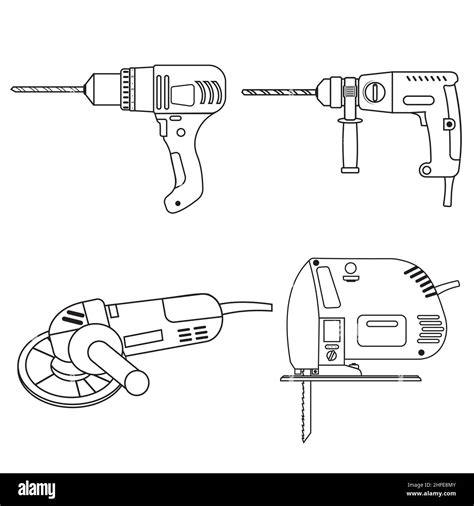 Electric Drill Machine Sketch