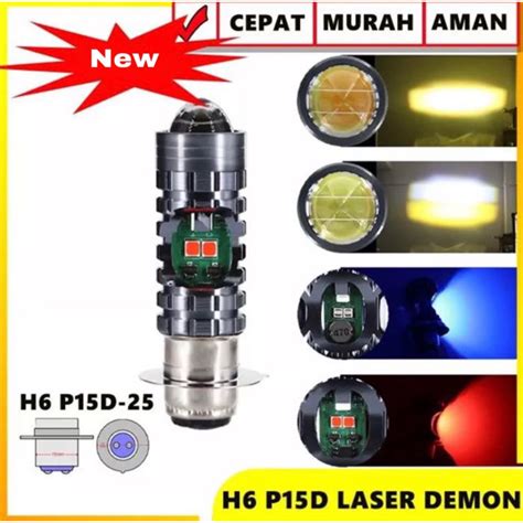 Jual Lampu Depan Utama Led Motor H6 Laser Senja 2 Sisi Kediplampu Depan Motor H6 Laser Senja