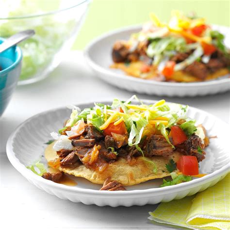 Slow Cooker Beef Tostadas Recipe How To Make It Taste Of Home