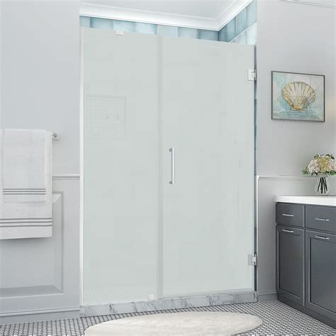 Aston Belmore Xl 5825 5925 In X 80 In Frameless Hinged Shower Door With Ultra Bright