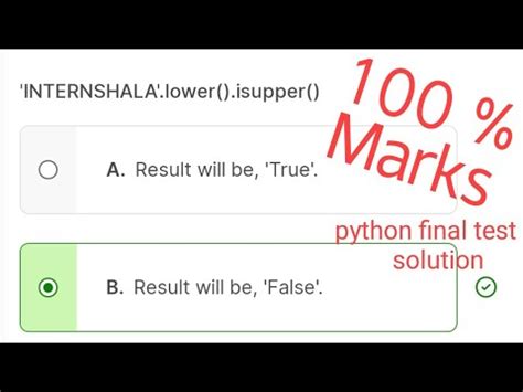 Internshala Python Final Test Solution Python Final Test Solution