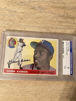 Topps Baseball Hank Aaron Psa Near Mint Milwaukee Braves