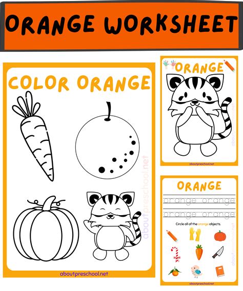 color orange worksheets color worksheets for preschool kindergarten ...