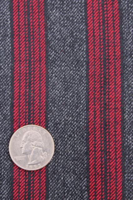 Vintage Fabric Lot Plaid Collection Red Grey Black Wool Blend Plaids