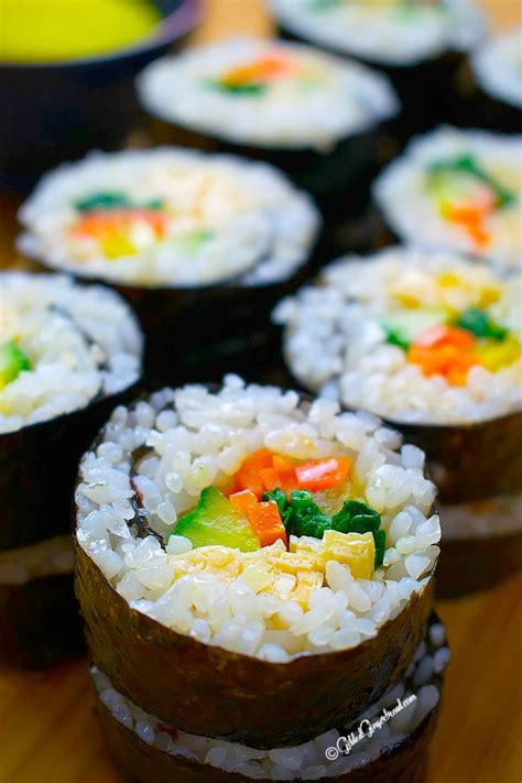 Vegetarian Kimbap Korean Seaweed Rice Roll Gilded Gingerbread