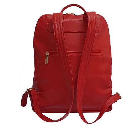 City Woman Red Leather Backpack Womens Leather Travel Backpack