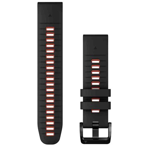 Bracelet QuickFit 22mm Silicone Noir Rouge Feu Garmin 010