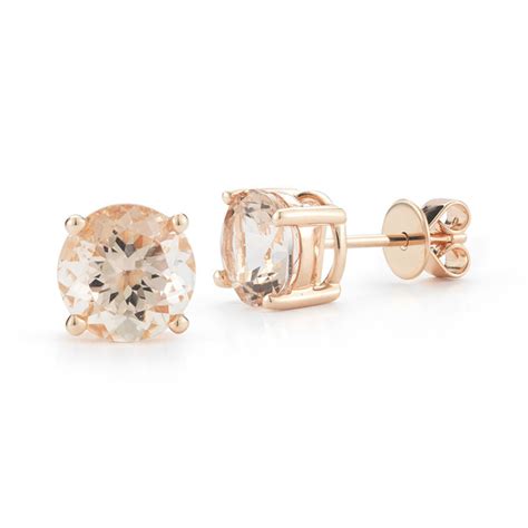 Ctw Morganite And Ct Rose Gold Stud Earrings Costco Uk