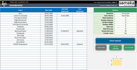 Timeline Generator Template Excel Timeline Maker Excel Tools Timeline Maker Teachers Resources ...