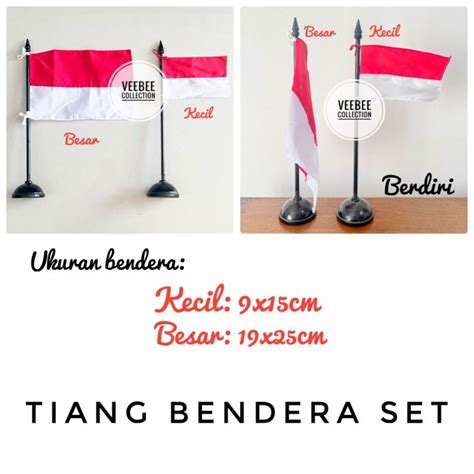 Bendera Meja Set Merah Putih Tiang Bendera Meja Merah Putih Dirgahayu