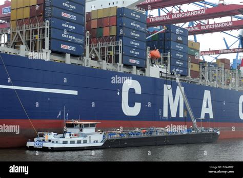 The Cma Cgm Marco Polo Is Moored At Terminal Buchardkai In Hamburg