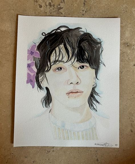 Watercolour Print Jeon Jungkook Bts S Jungkook Seven Promotion Etsy