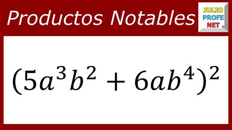 Productos Notables Binomio Al Cuadrado Ejercicio Youtube