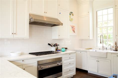 Glossy White Subway Tile Backsplash Design Ideas