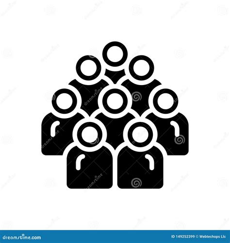 Black Solid Icon for Multitude, Crowd and Mob Stock Vector ...