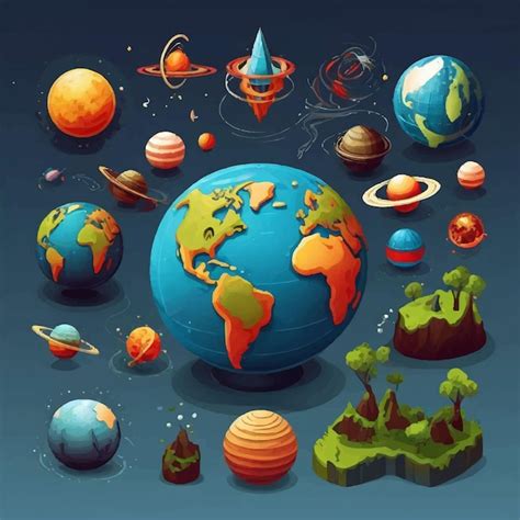 Premium Vector Vector Earth Globe Planets Collection