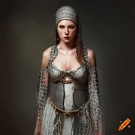 Hyperrealistic Painting Of A Female Crusader In Chainmail On Craiyon