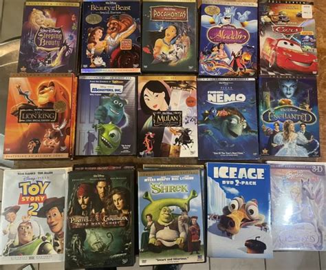 Disney Lot Of Dvds Mulan Lion King Toy Story Shrek Sleeping