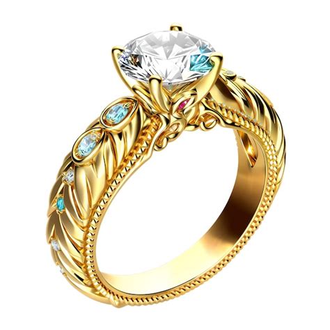 Premium AI Image | A gold ring with a diamond on it