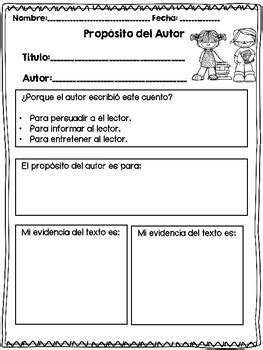 Author S Purpose In SPANISH Proposito Del Autor By Bilingual Busy Bees