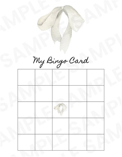 Bow Bingo Card Editable Bingo Cards Bingo Cards 2024 Printable Bingo