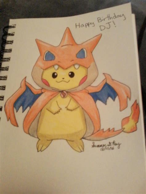 Pikachu In Charizard Costume By Herheartcrafts On Deviantart