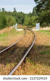 Narrow Gauge Railway Line Aluksne Gulbene Stock Photo